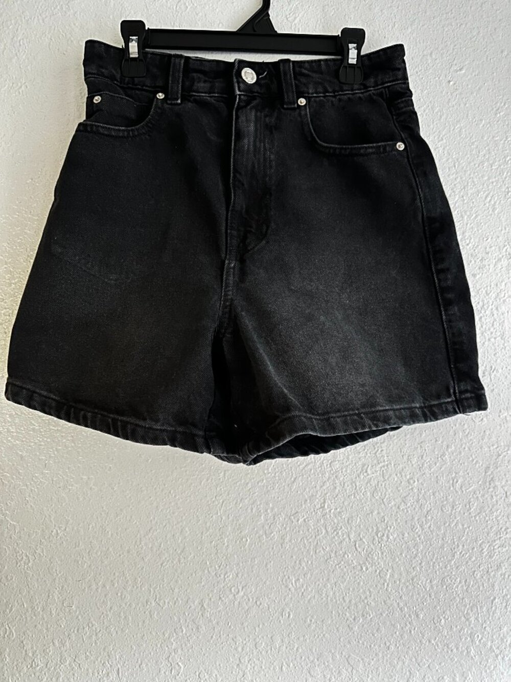 Zara Black High-Waisted Denim Shorts
